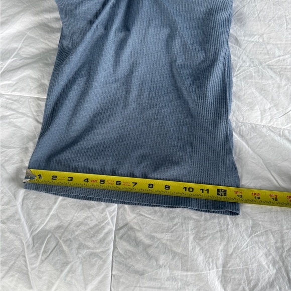 Blue Ribbed Racerback Tank Top – Size S, Athletic Workout Camisole - Picture 7 of 8